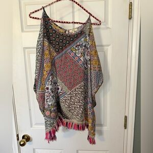Cold shoulder print top from Kori size L. Would also be cute as a swim coverup.